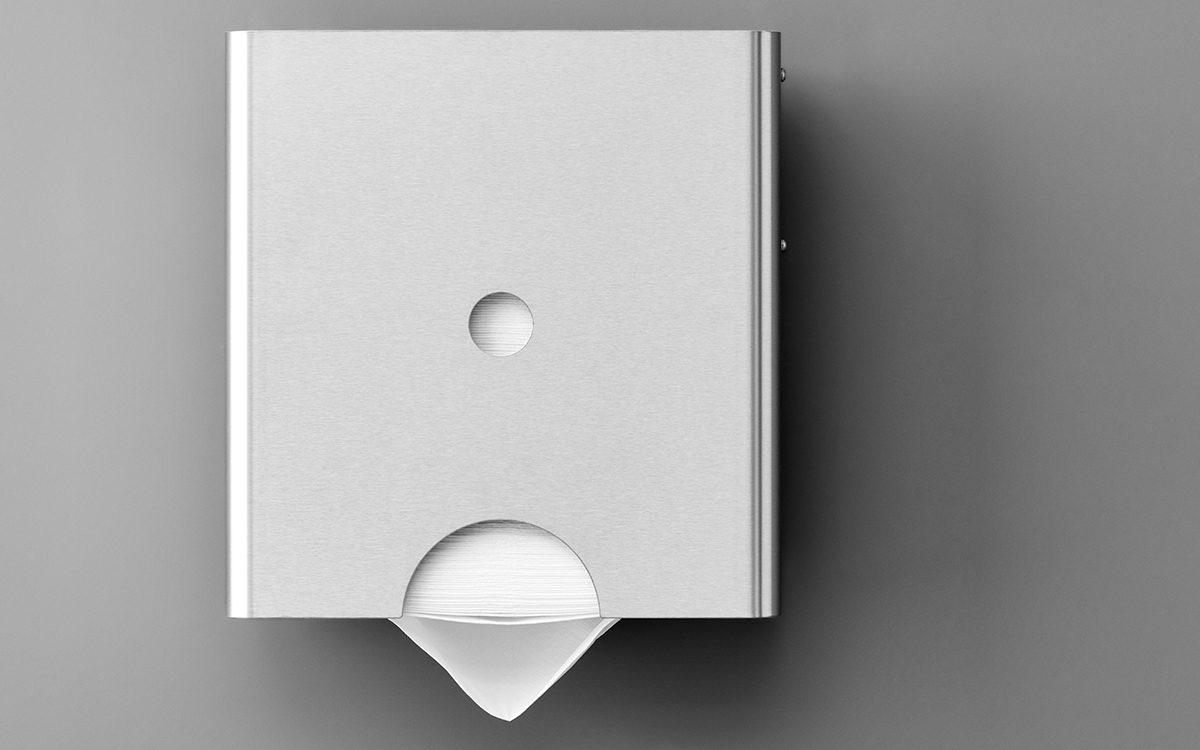 Waste bin f/ touchless paper dispenser | Knud Holscher Waste bin f/ touchless paper dispenser | Knud Holscher